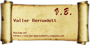 Valler Bernadett névjegykártya